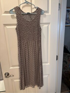 Croft & Barrow Black and Cream Printed Sleeveless Maxi Dress